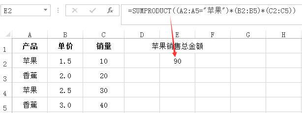 SUMPRODUCT案例3